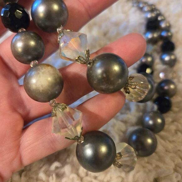 Vintage 2 strand bead Necklace 50s 60s - Picture 3 of 6